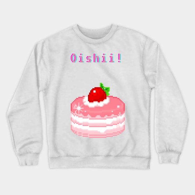 Kawaii Pixel Oishii Dream Dessert ( strawberry pancakee) Crewneck Sweatshirt by OMC Designs